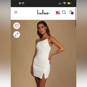 Lulus size medium Ivory asymmetrical dress, never worn, tags still attached